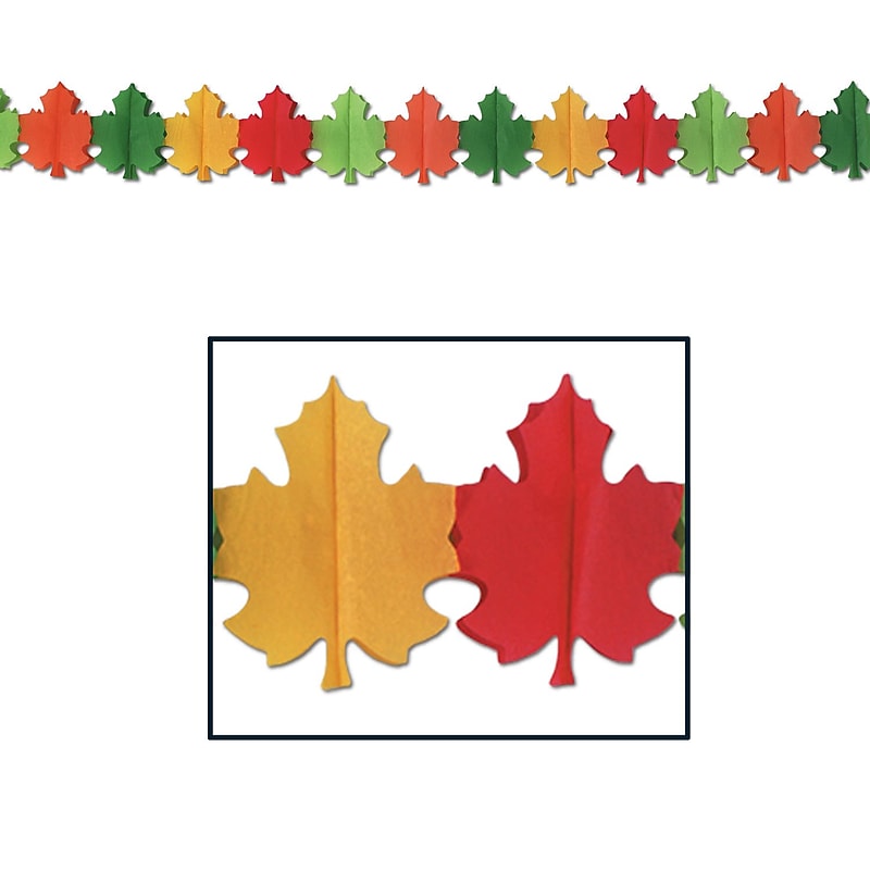 Beistle Fall Leaf Garland, 3/Pack (99090) image 1