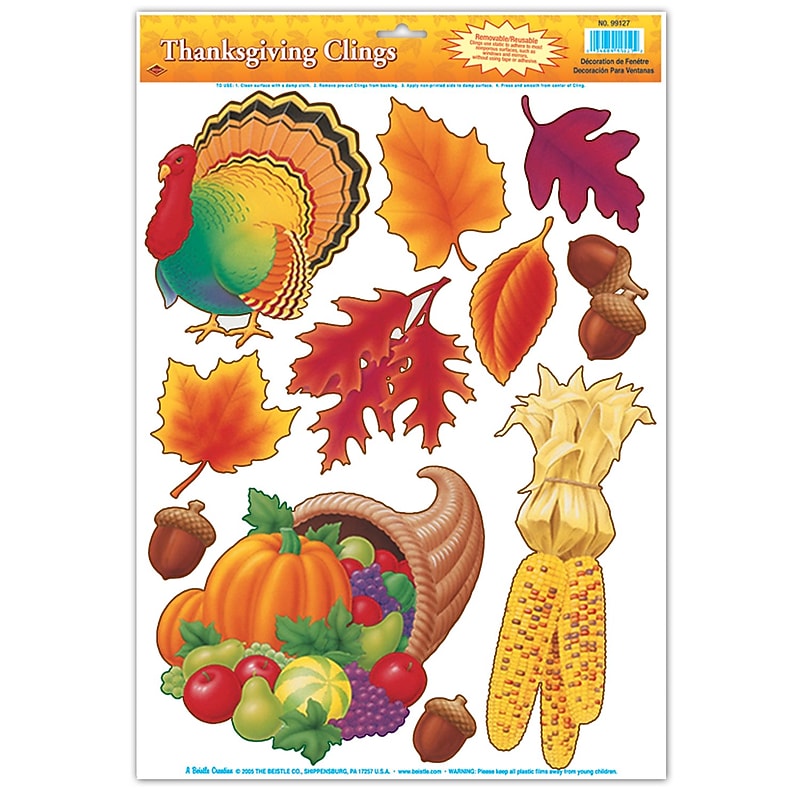 Beistle Thanksgiving Wall Clings, 77/Pack (99127) image 1