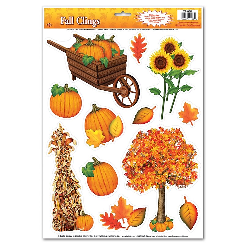 Beistle Fall Wall Clings, 84/Pack (99130) image 1