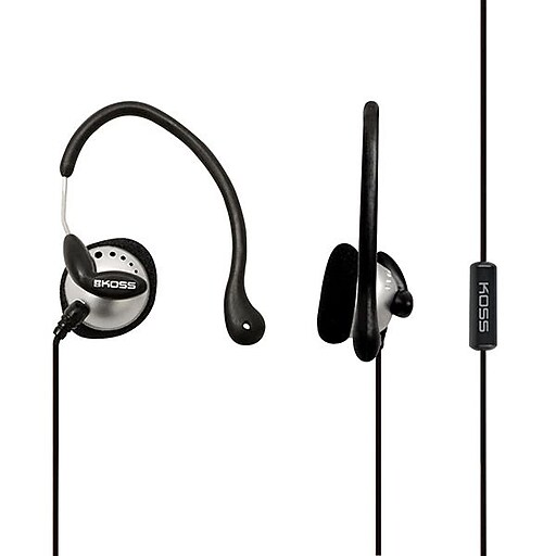 Koss KSC22I Wired Ear Clip Headphone, Black/Silver Staples