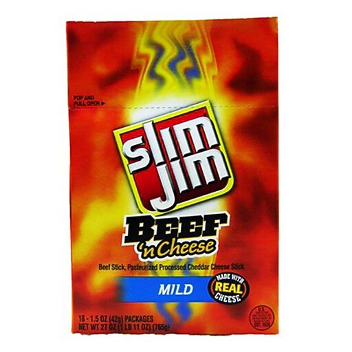 Shop Staples for Slim Jim Beef & Cheese Twin Pack, Mild 1.5 Oz., 36/Pack