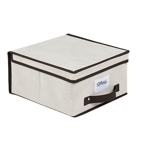 Simplify Medium Size Collapsible Non Woven Storage Box Cream at Staples