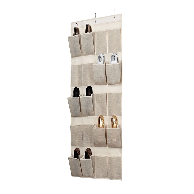 Simplify 20-pocket Shoe Non Woven Organizer, Faux Jute image 1