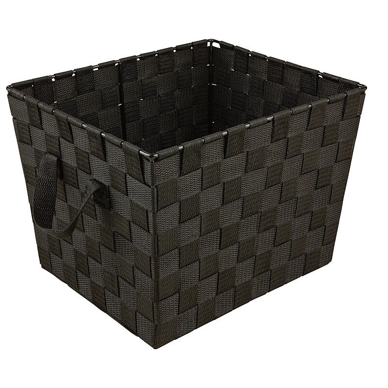 Simplify 37.4 Qt. Polyester Woven Strap Tote, Black (1117169KIS) image 1