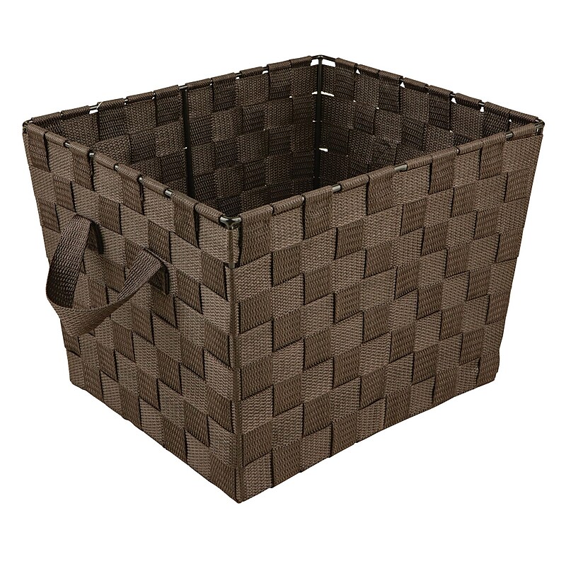 Simplify Small Woven 16.63 Qt. Strap Storage Tote, Choco (25092-CHOCO) image 1