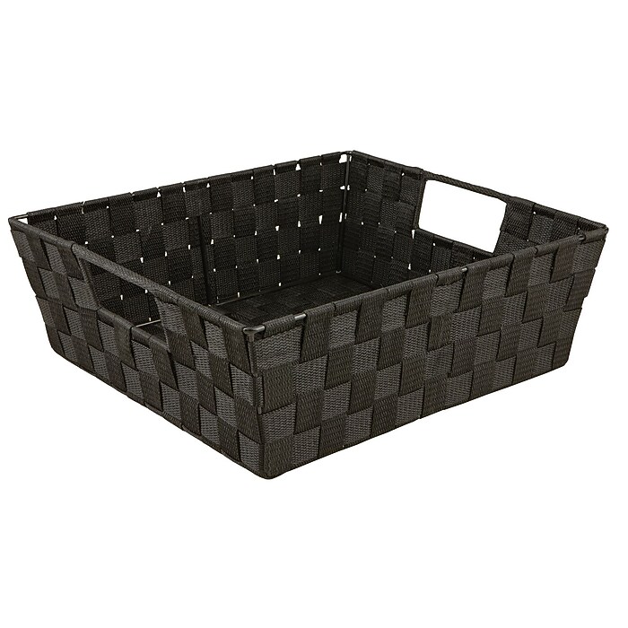 Simplify Fabric Basket with Handles, Black (25093-BLACK) | Staples