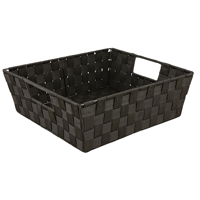 Simplify Fabric Basket with Handles, Black (25093-BLACK) image 1