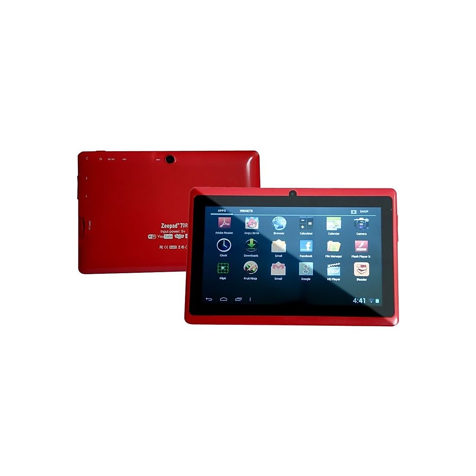Worryfree Gadgets Zeepad 7DRK, 7 Tablet, 4 GB, Android Jelly Bean, Wi Fi, Red