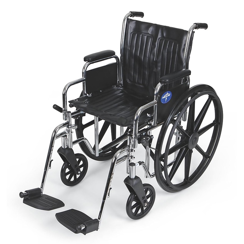 Medline Excel 2000 Extra-Wide Wheelchair with Removeable Desk-Length Arms & Swing Away Footrests, 300 lb. Capacity (MDS806400) image 1