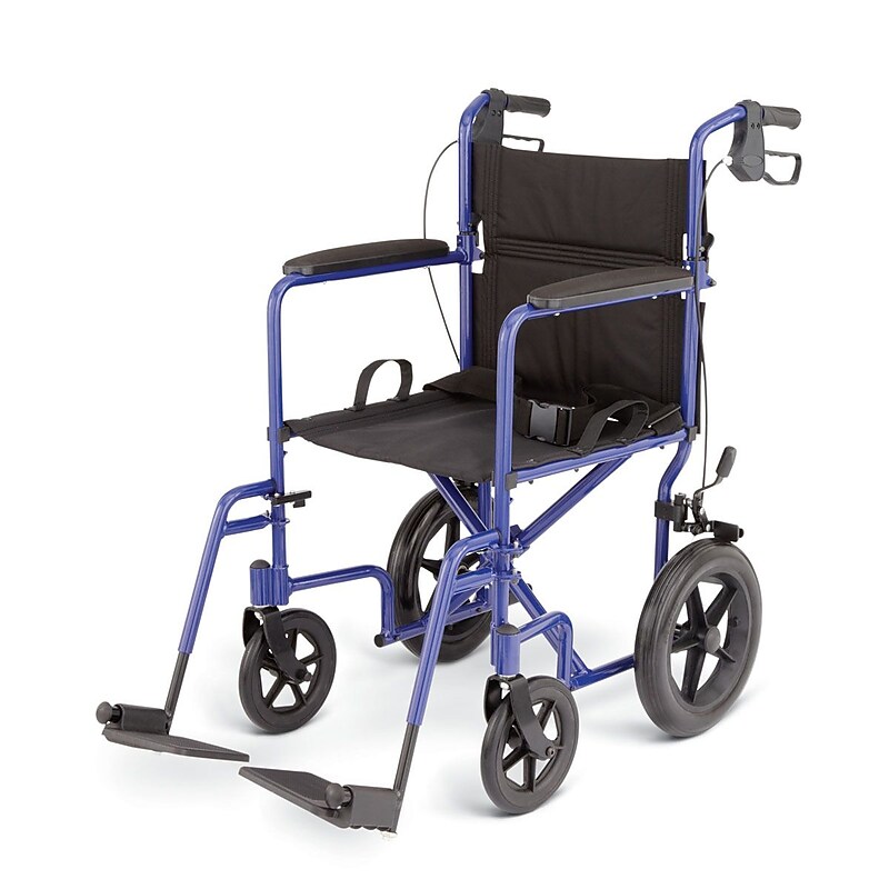 Excel Deluxe Aluminum Transport Wheelchair, 19 x 16, 300 lbs. (MDS808210ABE) image 1