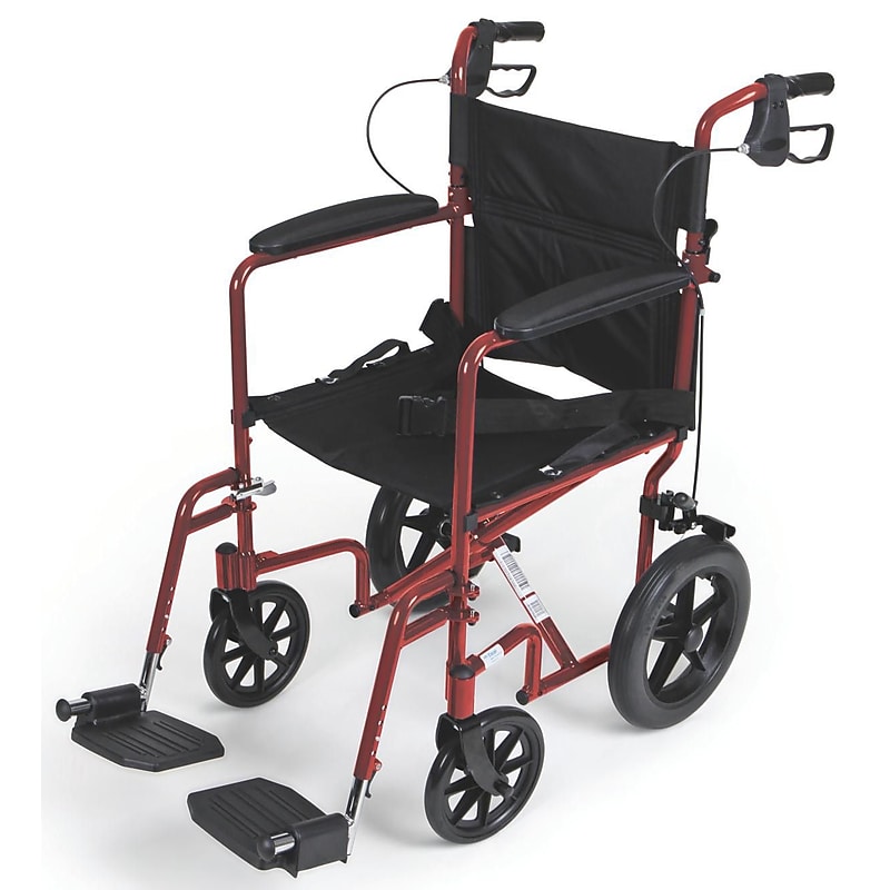 Medline Basic Aluminum Transport Wheelchair, 12" Wheels (MDS808210A) image 1