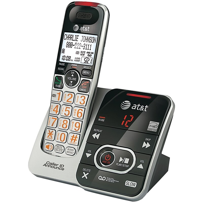 AT&T Dect 6.0 ATCRL32102 Big Button Cordless Phone with Digital Answering System & Caller ID (ATTATCRL32102) image 1