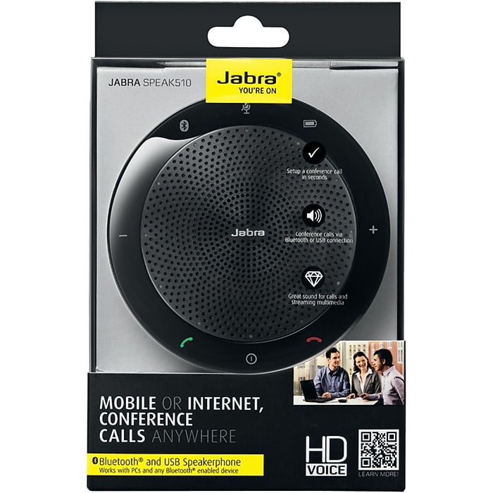 jabra SPEAK 510 Portable Bluetooth Speakerphone, Black