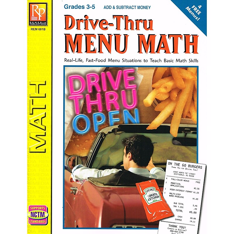 Remedia® Drive-Thru Menu Math,  Add & Subtract Money image 1