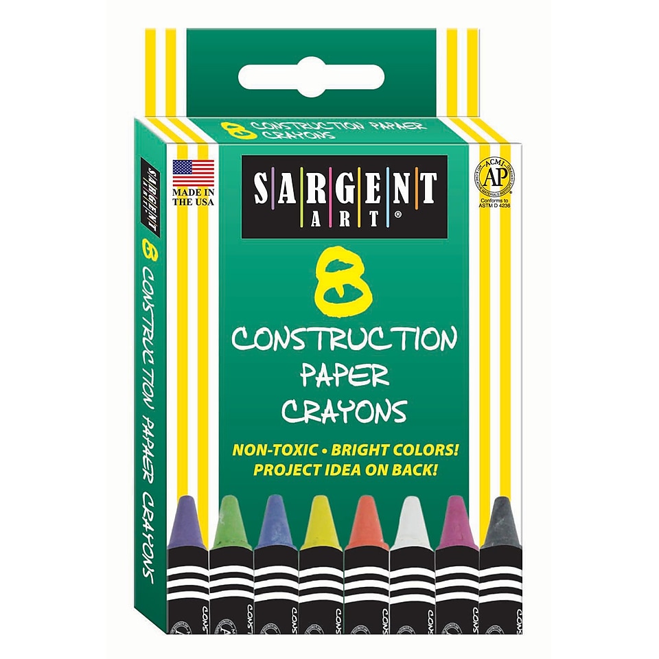 Sargent Art 8 Piece Construction Paper Crayons