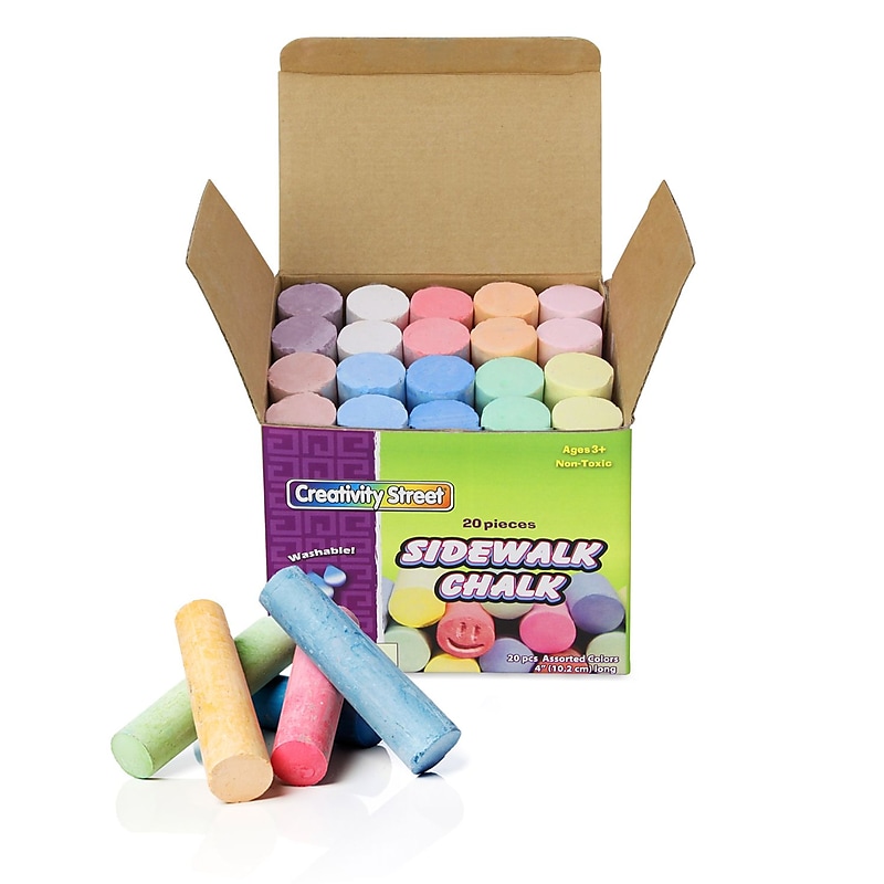 Chenille Kraft Creativity Street Sidewalk Chalk, Assorted Colors, 20/Box (1700X) image 1