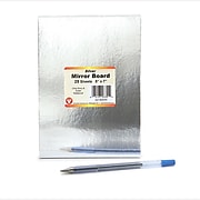 Hygloss HYG28355 Silver Mirror Board Sheet, 7" x 5", 25/Pack