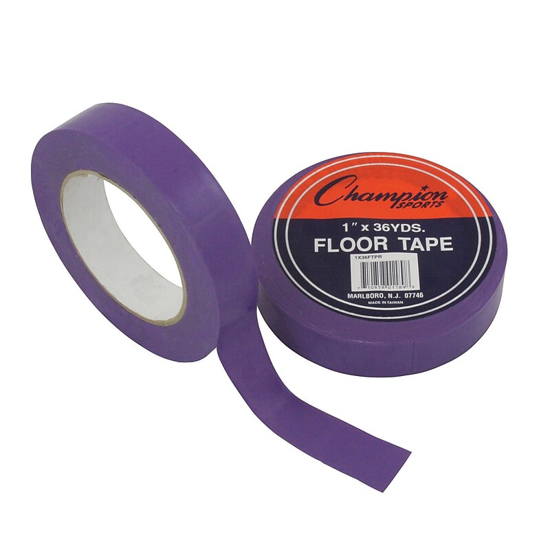 Champion Sports Vinyl Floor Tape, Purple, 6/Rolls (CHS1X36FTPR) image 1