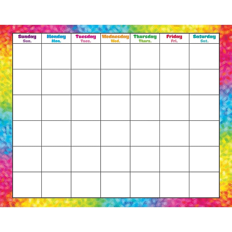 Trend® Colorful Brush Strokes (Monthly) Wipe-Off® Calendar image 1