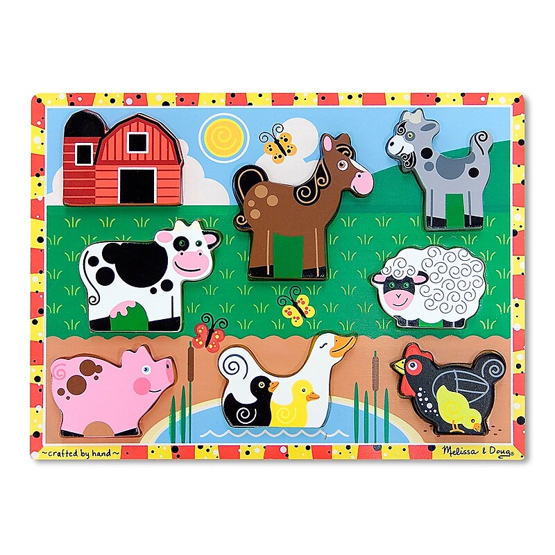 Melissa & Doug 8-Piece Farm Chunky Puzzles (LCI3723) image 1