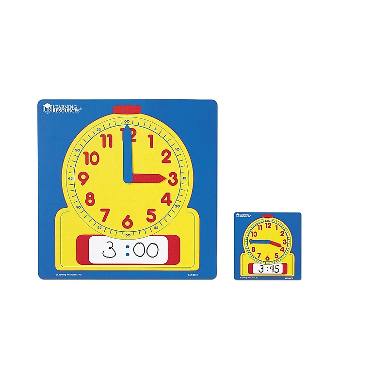 Learning Resources 12" Write-On/Wipe-Off Demonstration Clock, Grades Toddler - 2nd (LER0573) image 1