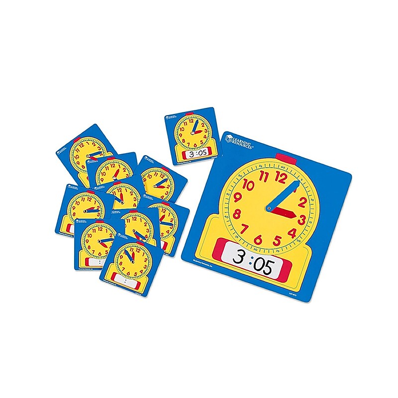 Learning Resources Write - On/Wipe - Off Clock Classroom Set, Grades Preschool - 9 (LER0575) image 1