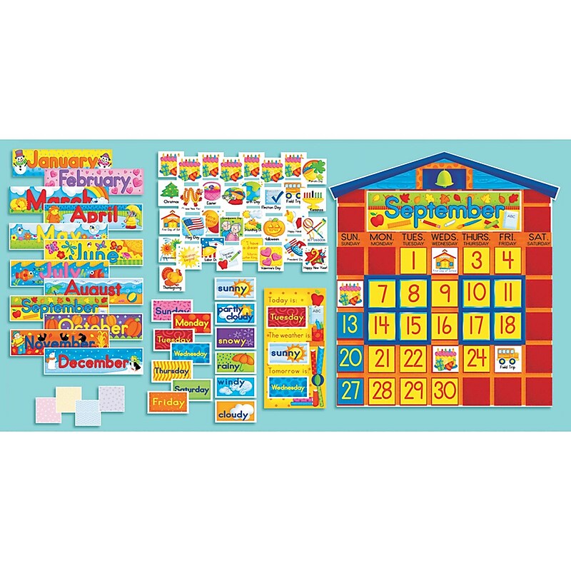 Scholastic All-In-One Schoolhouse Calendar Bulletin Board Set (SC-0439394058) image 1