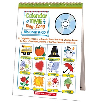 Scholastic "Time Sing Along Flip Chart & CD" Calendar, 20.7" x 15" x 0.15", Multicolor (SC9780439694957)
