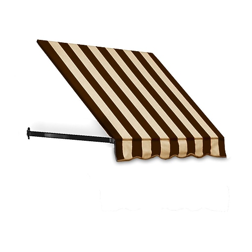 Awntech 16 Dallas Retro Window Entry Awning 24 X 48 Brown Tan