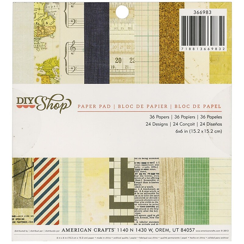American Crafts™ 6" x 6" Paper Pad, DIY Shop image 1