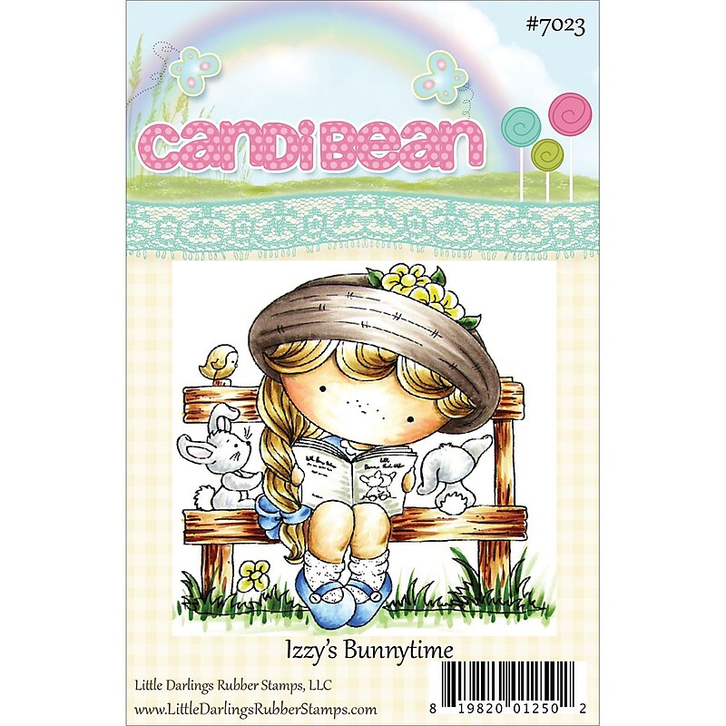 Little Darlings Candibean Izzy's Bunnytime Rubber Stamp,  3.041" x 3.1", Clear (LD7023) image 1
