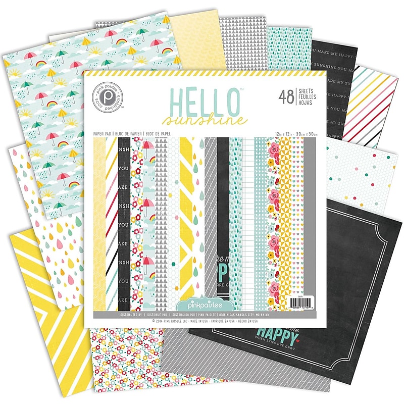 Pink Paislee 12" x 12" Paper Pad, Hello Sunshine image 1