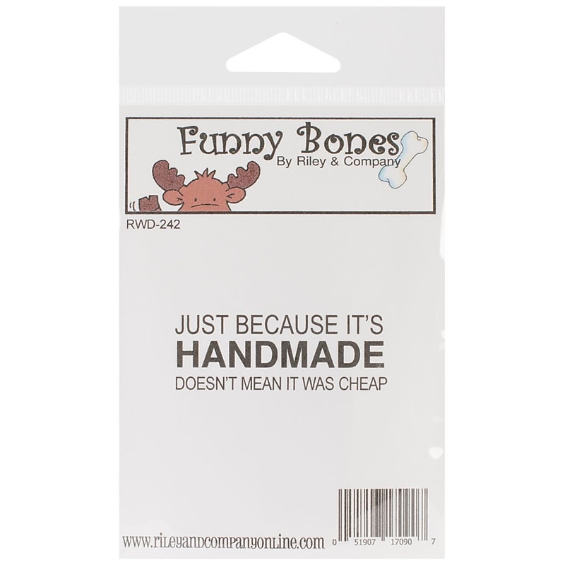 Riley & Company Funny Bones 2" x 3/4" Cling Mounted Stamp, Handmade-Not Cheap image 1