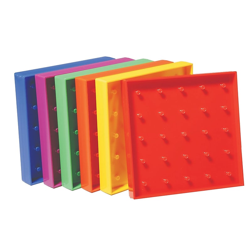 Learning Advantage Plastic Geoboard, 5" x 5", 6/Set (CTU7728) image 1