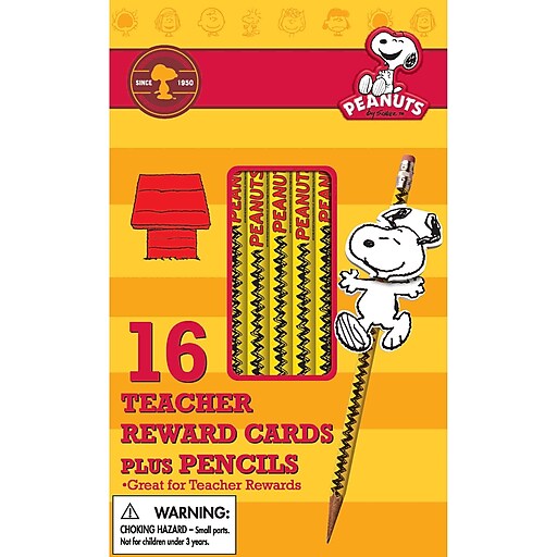 Eureka® Peanuts® Snoopy Way To Go Rewards Pencil With Toppers, 16/Pack