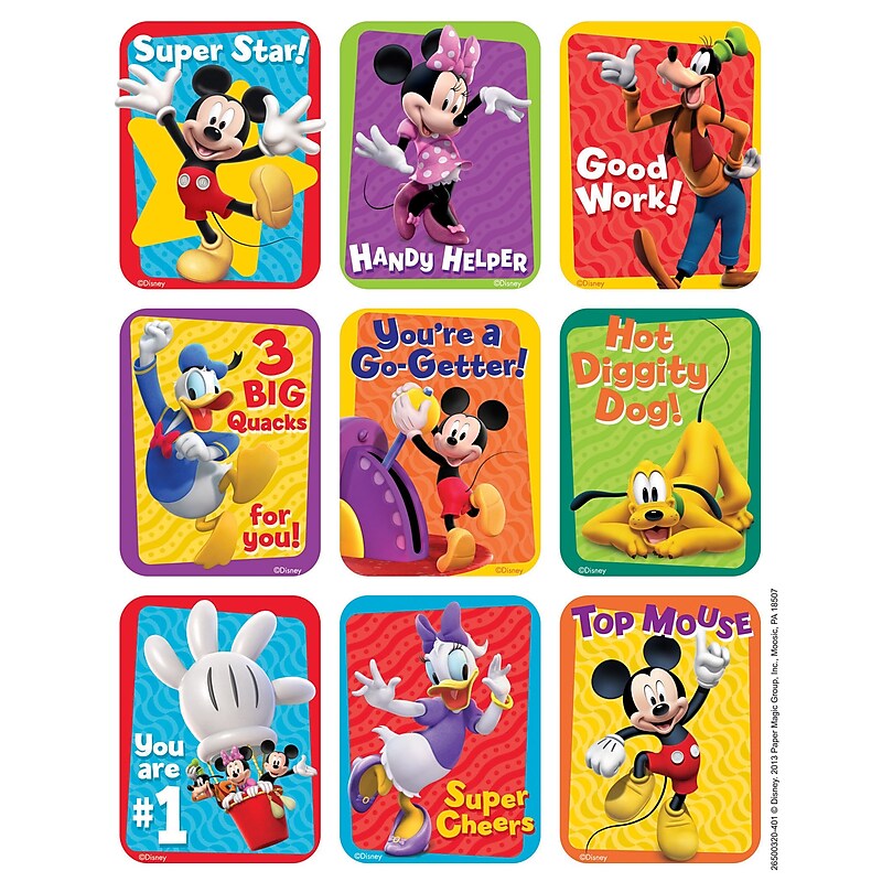 Eureka Motivational Giant Sticker, Mickey Mouse Clubhouse, 36/Pack (EU-650032) image 1