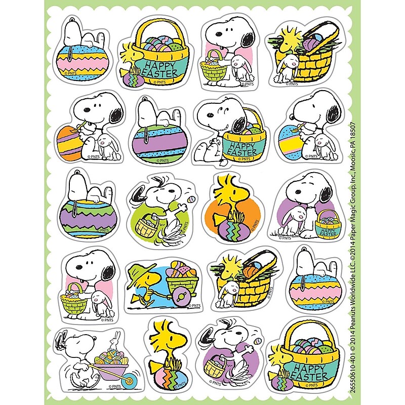 Eureka Theme Sticker, Peanuts Easter, 120/Pack (EU-655061) image 1