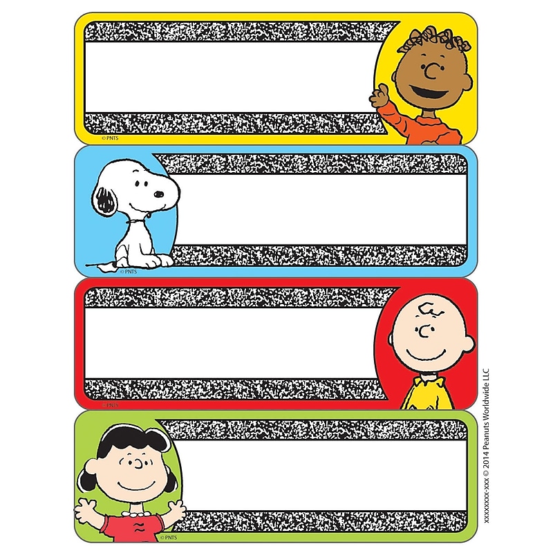 Eureka® Composition Label Sticker, Peanuts, 56/Pack image 1
