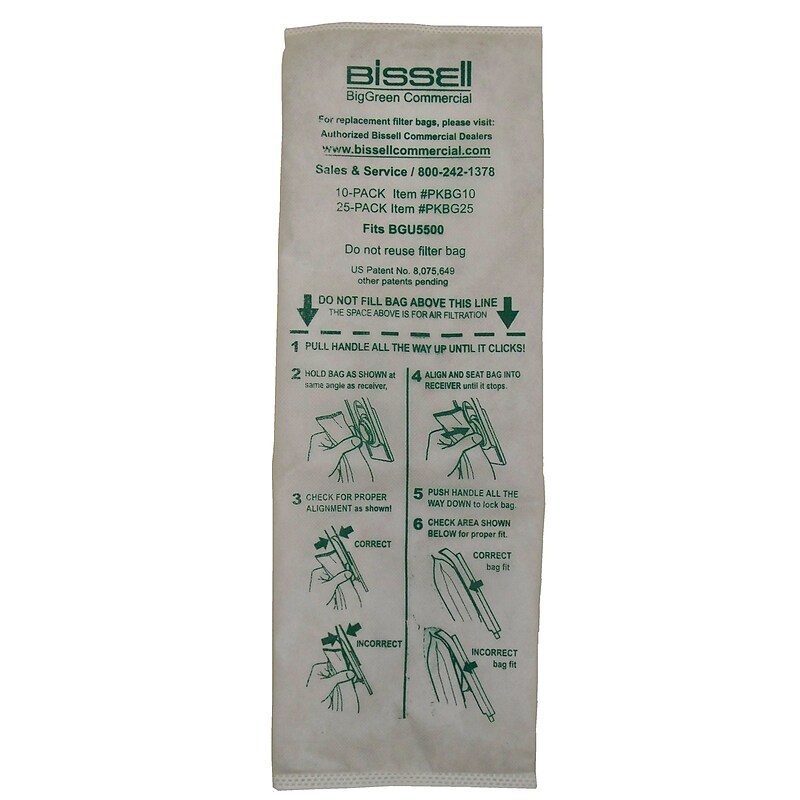 BigGreen PKBGI0 14" Upright Vacuum Cleaner Bags, White image 1
