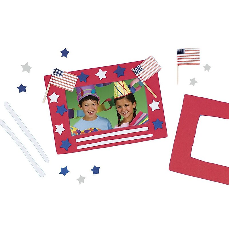 Craft EXpress Stars 'N Stripes Frame Craft Kit, 12/Pack (CE4086) image 1