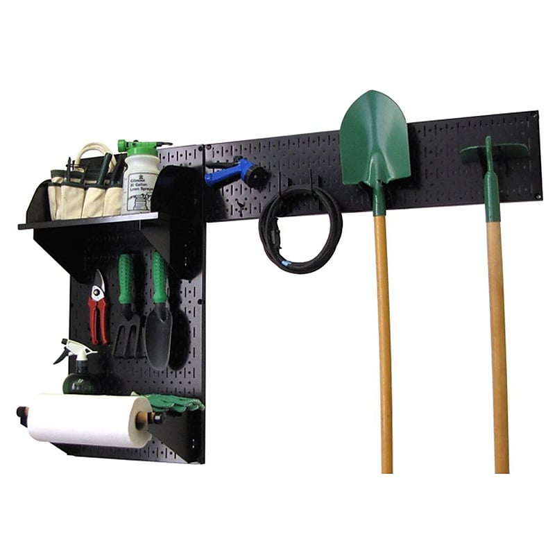 Wall Control Garden Tool Storage Organizer Pegboard Kit, Black image 1