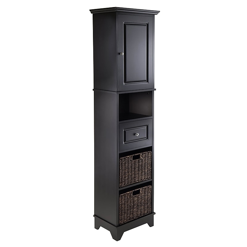 Winsome 20618 Cabinet with Baskets, Black image 1