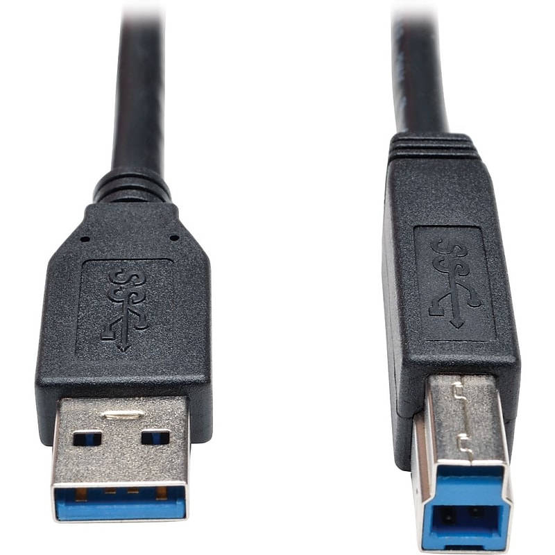 Tripp Lite 3' USB 3.0 Type A Male to Type B Male Device Cable, Black image 1