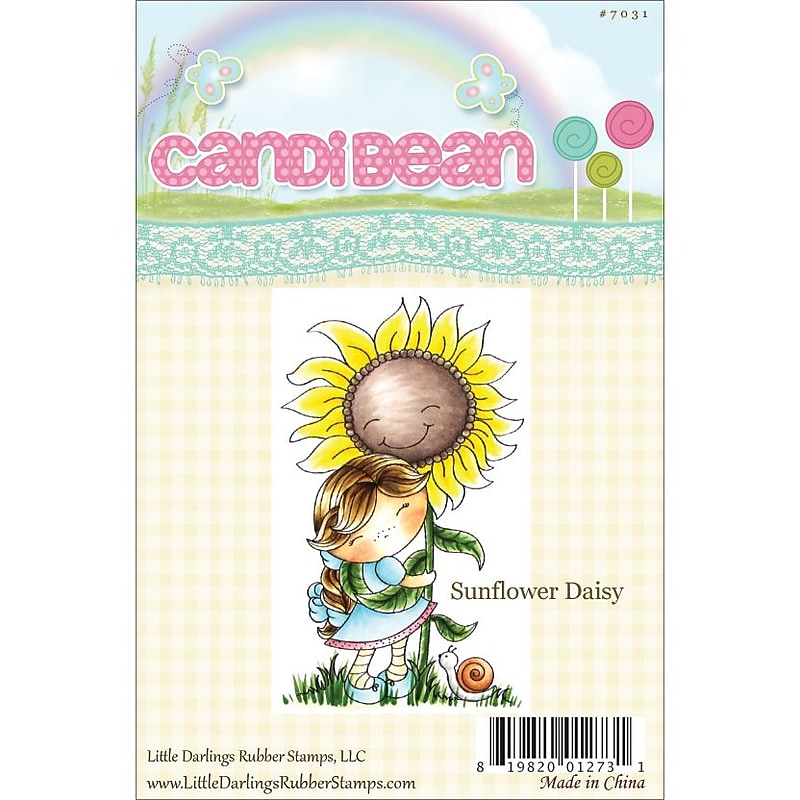 Little Darlings CandiBean Summer Luvin' Sunflower Daisy Cling Mounted Stamp, 3.4" x 2.027", Clear (LD7031) image 1