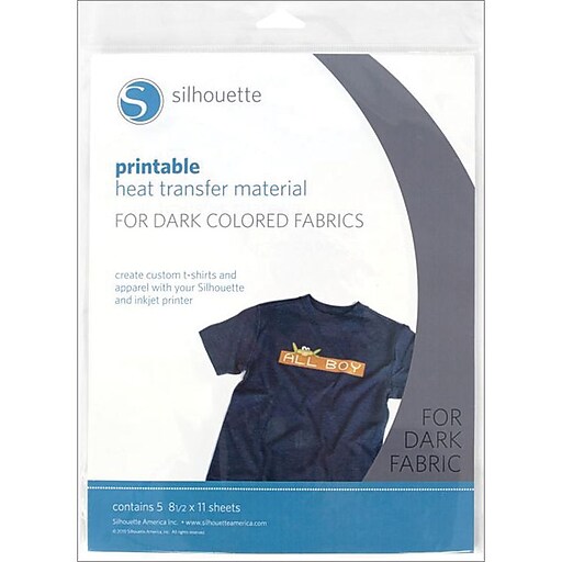 Silhouette PRINTDK Printable Heat Transfer Material for Dark Fabrics