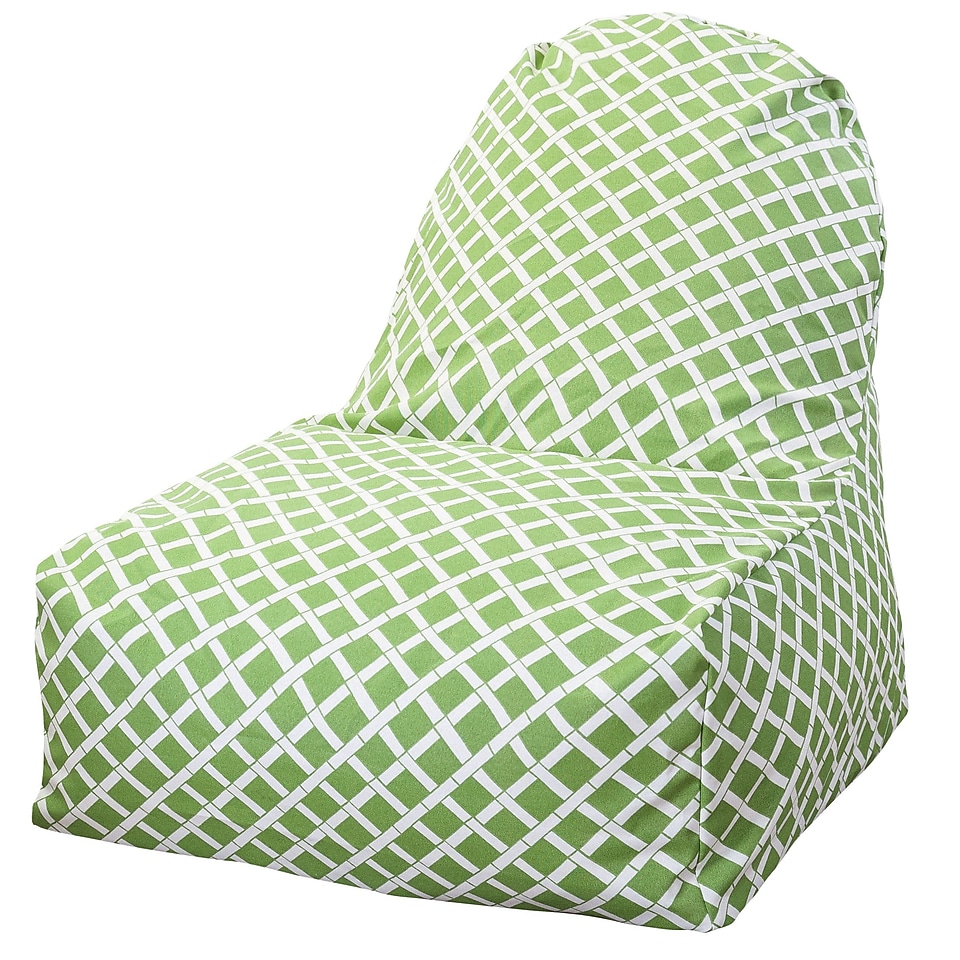 Majestic Home Goods Indoor/Outdoor Bamboo Polyester Kick It Bean Bag Chair, Sage
