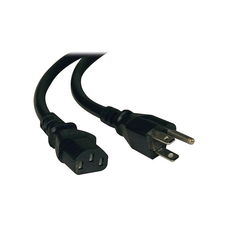 Tripp Lite P007-012 12' NEMA 5-15P to IEC-320-C13 Computer Power Cord, Black image 1