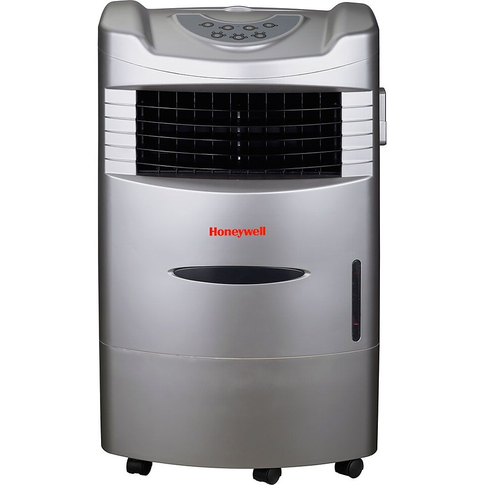 Honeywell CL201AE 42 Pint Indoor Portable Evaporative Air Cooler With Remote Control, Silver