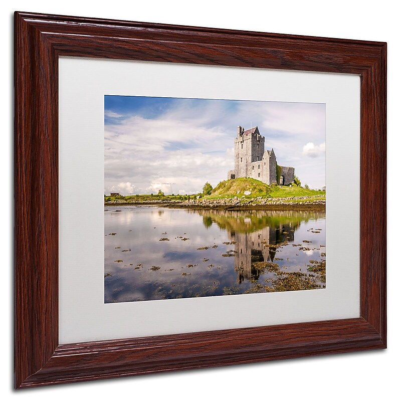 Trademark Pierre Leclerc "Dunguaire Castle Ireland" Art, White Matte W/Wood Frame, 11" x 14" image 1