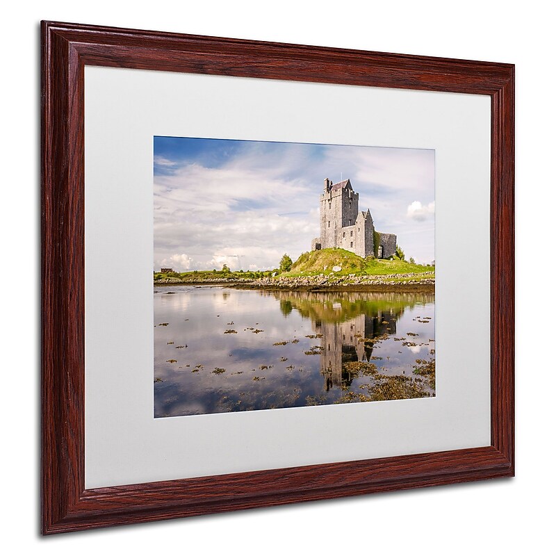 Trademark Pierre Leclerc "Dunguaire Castle Ireland" Art, White Matte W/Wood Frame, 16" x 20" image 1